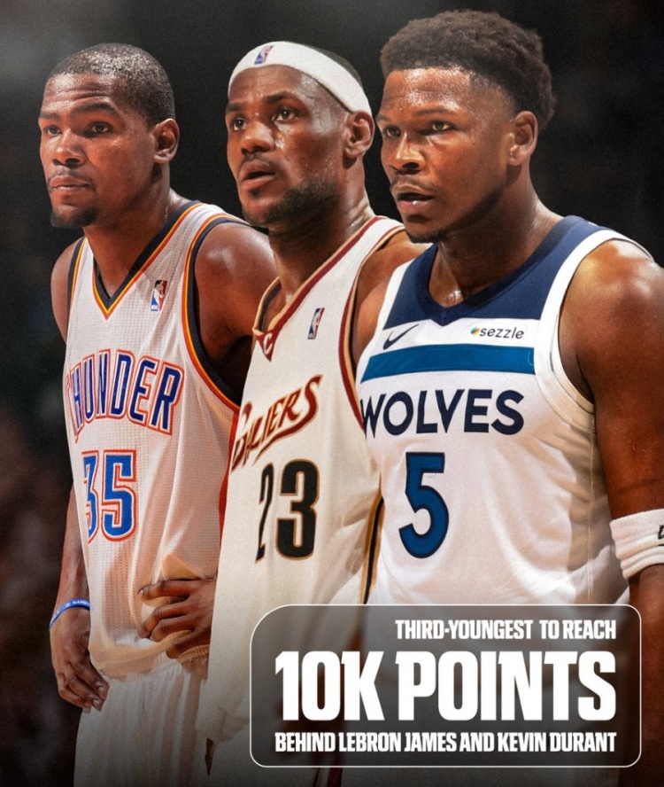 历史第三年轻万分先生！爱德华兹20中10得25分7板9助1断1帽